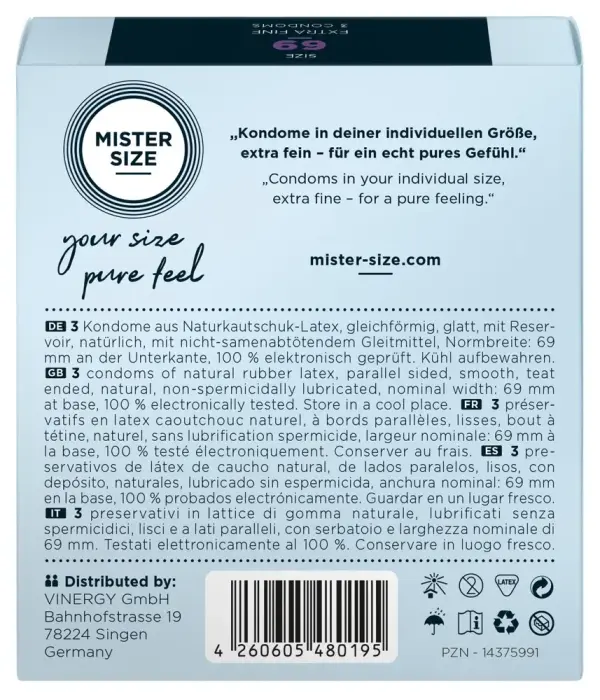 Mister Size 69 mm презервативы – 3 шт. Фото num