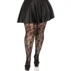 Leg Avenue Plus bezvīļu ziedu mežģīņu zeķubikses – melnas – 1X/2X — Foto 1