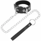 Darkness Adjustable Support Ring with Vegan Leather Strap & Chain – Black — Photo 6