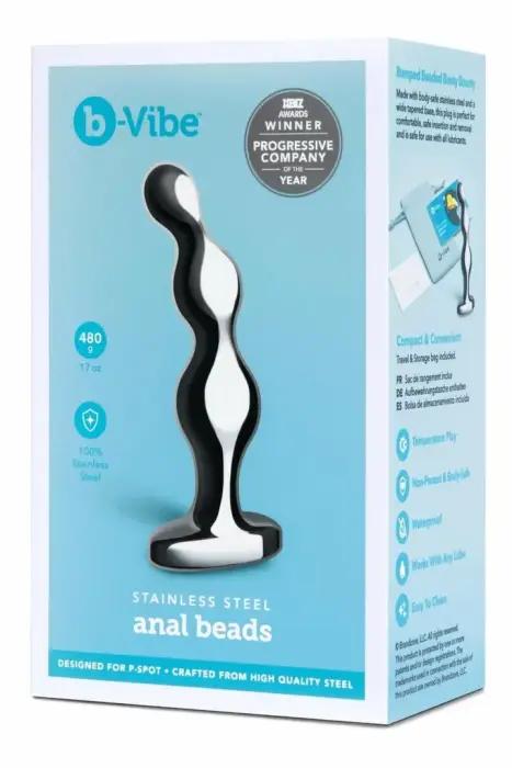 b-Vibe Stainless Steel Beaded Intimate Trainer – пробка с шариками, нержавеющая сталь – серебристый – 12,9 см, 480 г