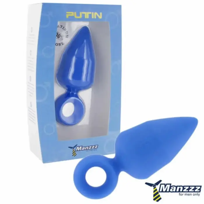 ManzzzToys Putin Blue intīmais silikona anālais spraudnis – 12 cm – Melns