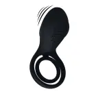 Vibrating Cock and Ball Ring with Winged Stimulator – Black — Photo 1