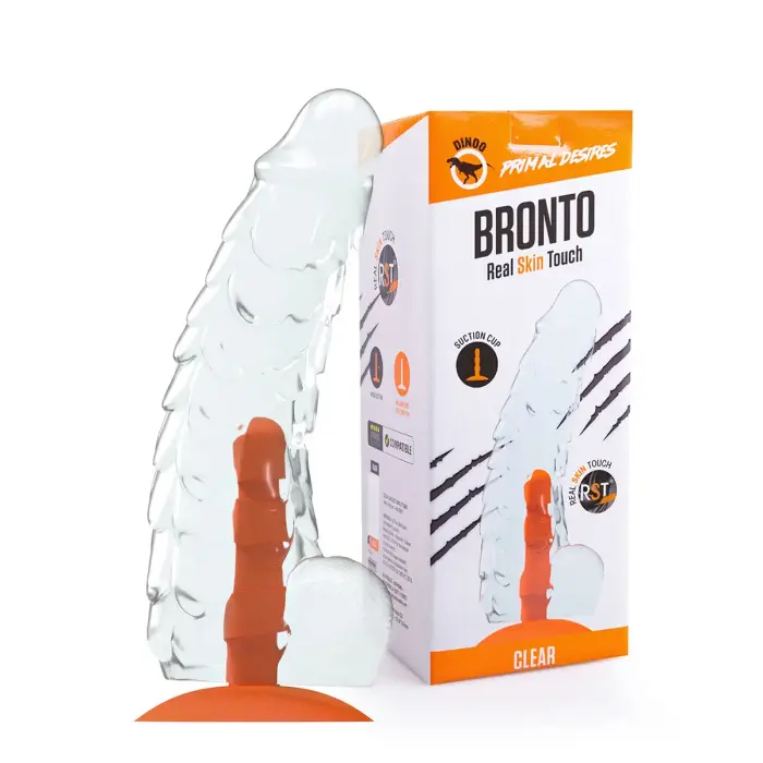 Dinoo Primal - Bronto dildo – 31 cm (12.2″) – Caurspīdīgs