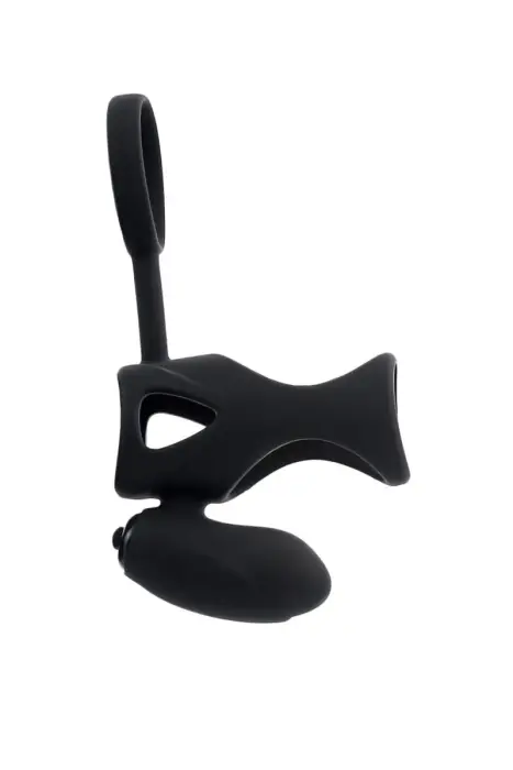 Вибрирующее кольцо для члена с стимулятором клитора – черный Фото num