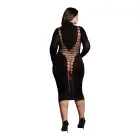 Платье с высоким воротником Carme XI – Plus size – чёрное — Фото 4