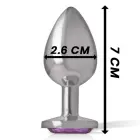 INTENSE Aluminum Metal Plug S with Violet Crystal – 7 cm – Silver — Photo 4