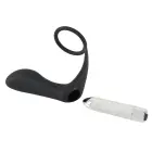 Vibrējošs anālais spraudnis un erekcijas gredzens komplekts – 10.8 cm – Melns — Foto 8