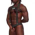 Male Power Elastic Harness with Studs – Black — Photo 4