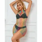 Subblime Rainbow High Neck Mesh Dress – One Size – Multicolored — Photo 10