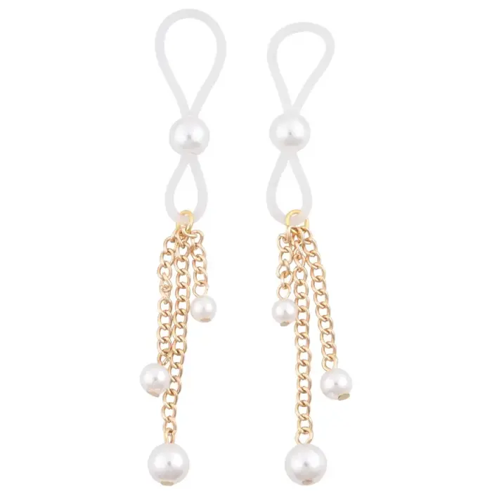 Sportsheets S&M Pearl – adjustable nipple ties with faux pearls
