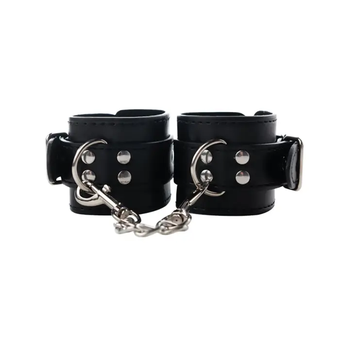 Fetish Fantasy Adjustable Faux Leather Wrist Cuffs – Black