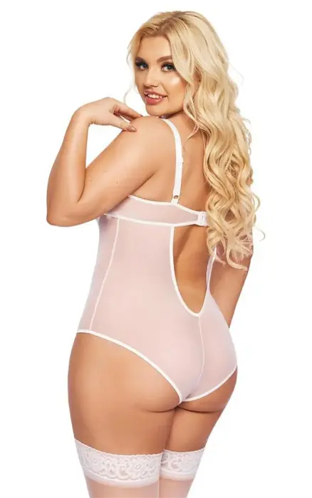 Amanda Lace Bodysuit – White – XL