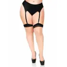 Plus Elastane 2-tone Stockings with Backseam – Black – Plus size — Photo 1