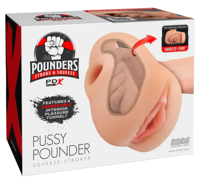 PDX Plus Pussy Pounder Squeeze Stroker – realistic vagina masturbator – 18 cm