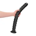 Pole of Power - Teksturēts anālais spraudnis ar piesūcekni – 56.5 cm (22.2″) – Melns — Foto 5