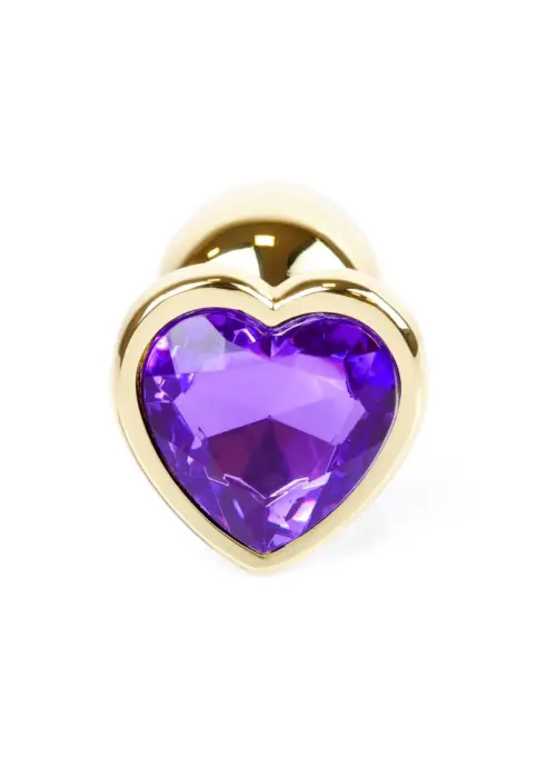 Plug-Jewellery Gold Heart anālais spraudnis – 7 cm – Violets