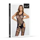 Чёрное сетчатое боди с открытыми бёдрами и вырезами – One Size — Фото 3
