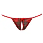 Cottelli Collection – bra top, two-layer mini skirt and open string set – red check – S — Photo 6