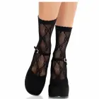 Leg Avenue Bow Lace ankle socks, fishnet – black – one size — Photo 1