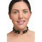 XR Brands Spiked Heart Choker Black Vegan Adjustable 42cm — Photo 8
