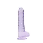 Realistlik dildo munanditega – 21 cm (8.3″) – Lilla — Foto 2