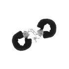 Metal Glamor Handcuffs with Removable Fur – Black — Photo 1