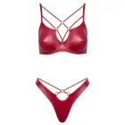 Cottelli Lingerie sarkans wet look krūštura komplekts 75B/S ar dekoratīviem gredzeniem — Foto 6