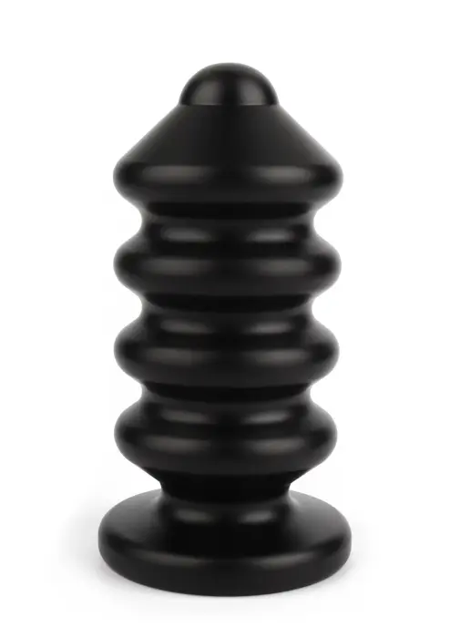 Mr. Steel Deep Stimulation Ribbed Anal Plug – L – Black