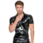 Black Level Shiny Vinyl Polo Shirt – XL — Photo 3