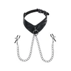 Sportsheets Velvet Noir – collar with removable chain and clamps – adjustable – black — Photo 4