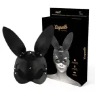 Coquette Chic Desire Vegan Leather Mask with Bunny Ears – Black — Photo 1