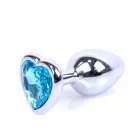 Plug-Jewellery Silver sirds formas anālais spraudnis – 7 cm (2.8″) – Zils — Foto 9