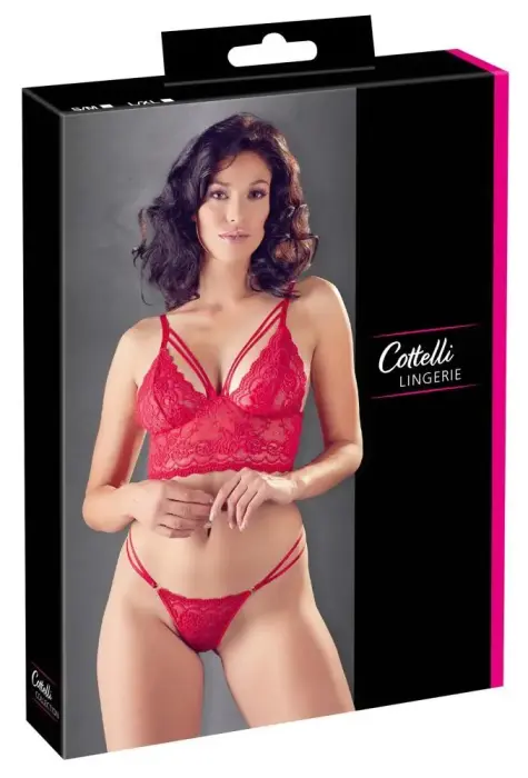Bra and Thong Set – Red – L/XL