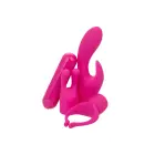 Pleasure Kits Lovers Collection – перезаряжаемая вибропуля + 3 силиконовые насадки – розовая — Фото 3