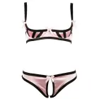 Cottelli Collection Satin Shelf Bra Set 80B/M Black & Red Accents — Photo 4