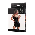Glossy Nelly Wetlook kleit – must – M — Foto 4