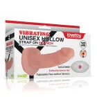 Õõnes vibreeriv strap-on – unisex, realistlik tekstuur, harness komplektis – 16,5 cm — Foto 1