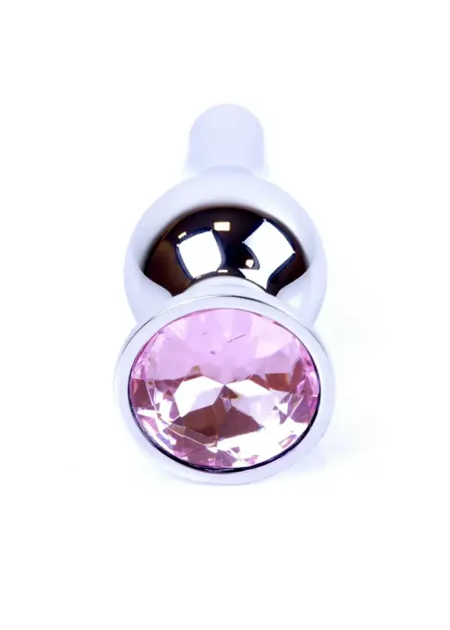 Plug-Jewellery sudraba anālais spraudnis ar rozā dārgakmeni – 9.5 cm (3.7″)