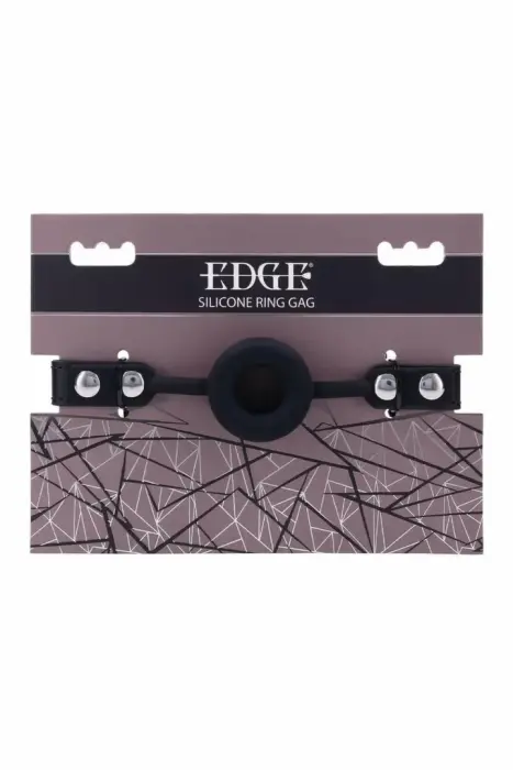 SPORTSHEETS EDGE Silicone Ring Gag Adjustable Faux Leather Strap 4.4cm