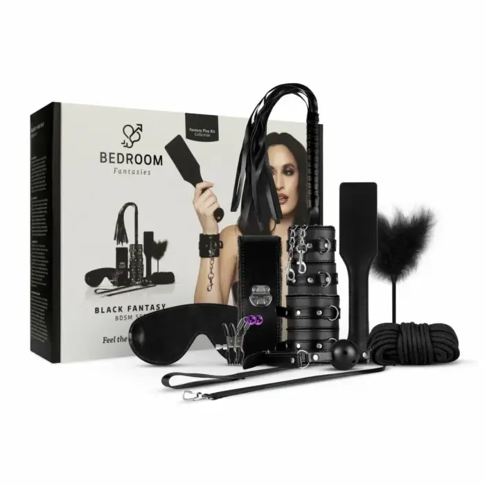 Secret Pleasure Chest Black Fantasy bondage kit – 10 pcs