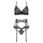 THP102 3-Piece Lace Lingerie Set – Black – S/M — Photo 4