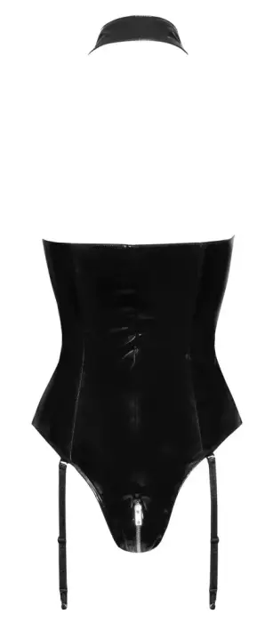 Black Level Vinyl Bodysuit with Buckles and Halterneck – M Photo