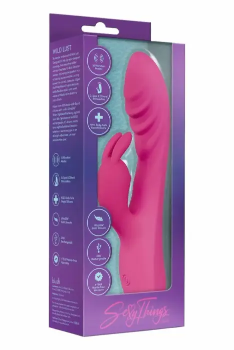 SEXY THINGS Wild Lust – Dual Motor Silicone Vibrator, 20,3 cm – Pink