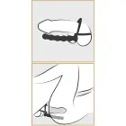 Black Velvets peenise ja munandite rõngas koos anaalhelmestega – 19 cm – Black Photo