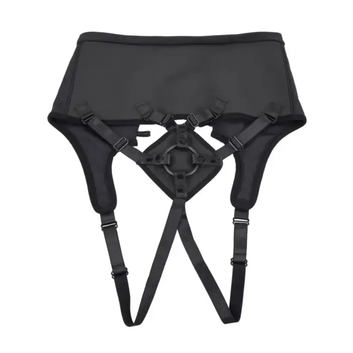 Sportsheets High Waisted Corset Harness – kõrge vöökohaga strap-on rakmed korsetipaeltega – must – puusad 71–152 cm