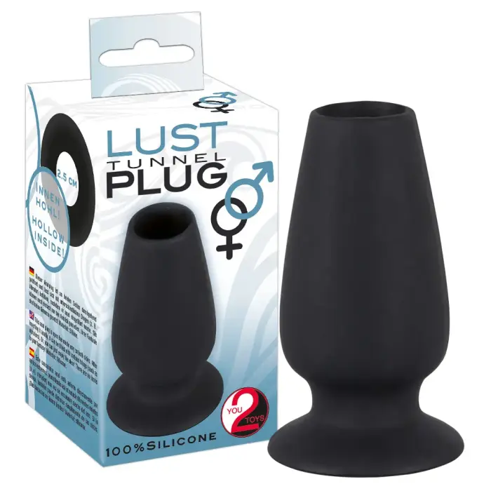 Lust Tunnel Plug M – 10 cm (4″) – Juodas Photo