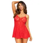 Rose Lace Flair Chemise – Red – One size — Photo 4