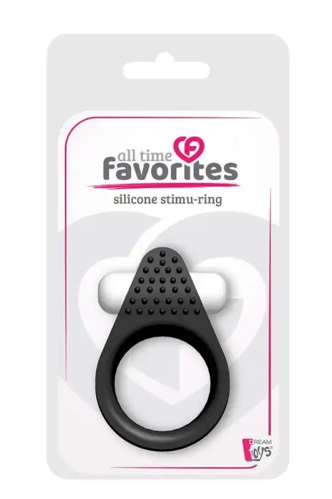 ALL TIME FAVORITES Silicone Vibrating Cock Ring – Black