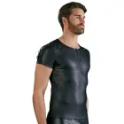 Men's Matte-Look Shirt with Front Zipper and D-Rings – Black – M — Photo 3