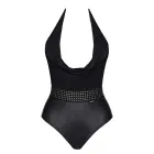 Samantha juodas wet look ir audinio bodis – M Photo